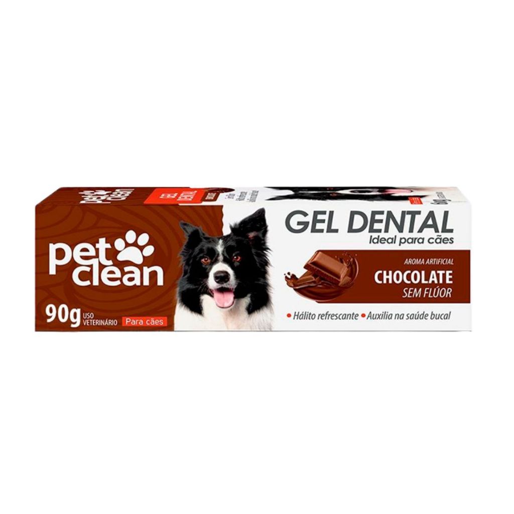 Pasta de Dente Cães e Gatos Pet Clean Gel Dental 90g  - Chocolate em Oferta na Shopee