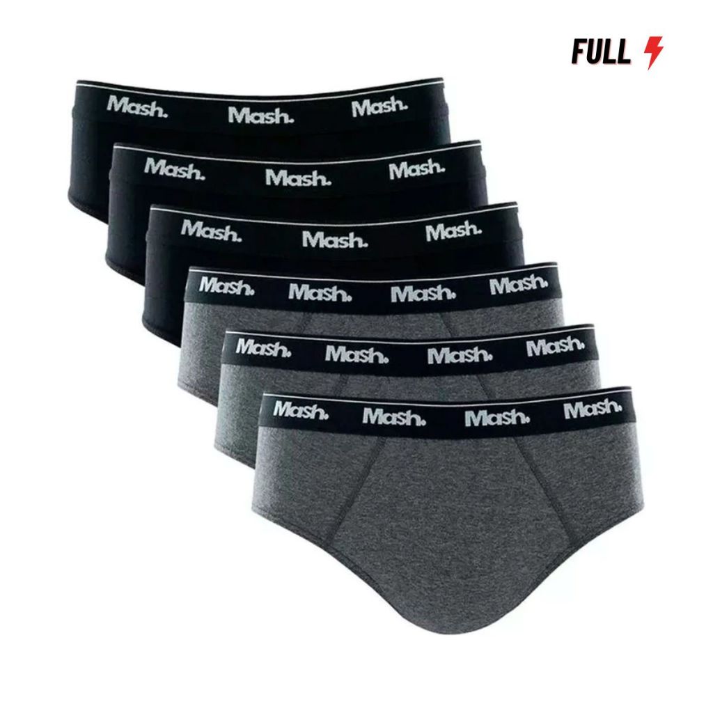 Kit 6 Cuecas Masculinas Slip Mash Algodão Original Confortável Básica em Oferta na Shopee