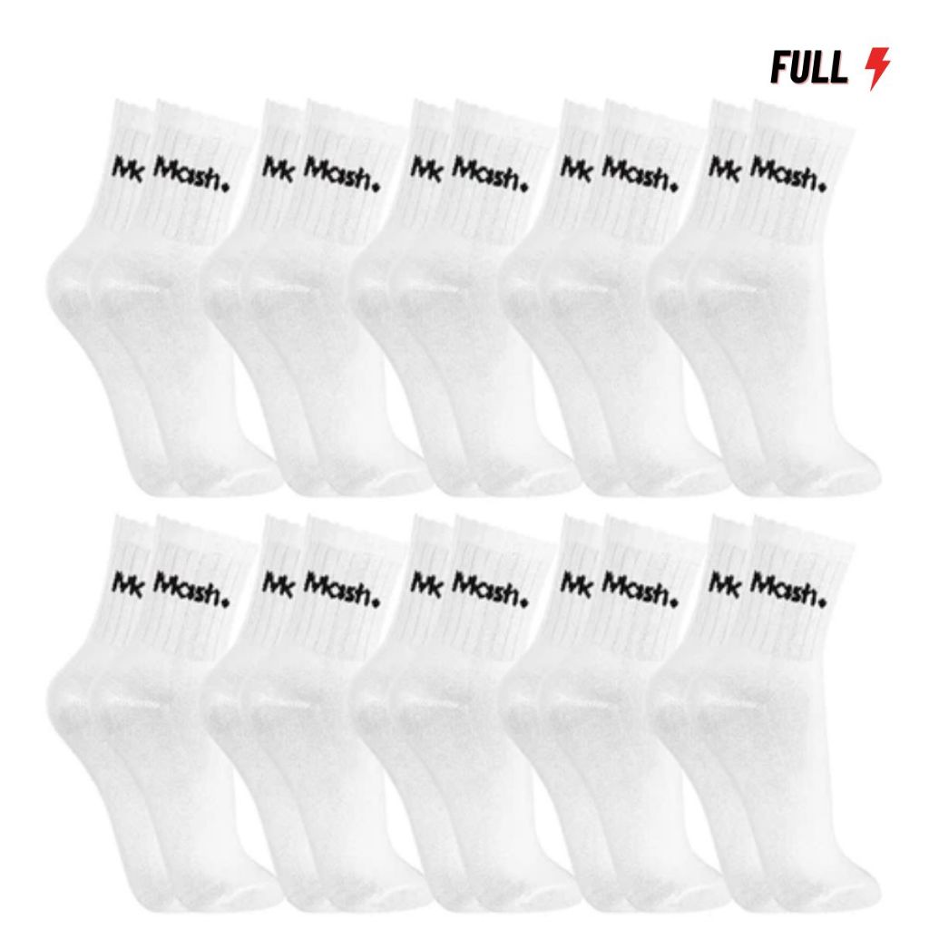 Kit com 10 Pares de Meias Algodão Cano Curto Mash em Oferta na Shopee