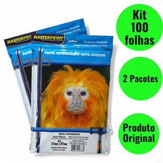 Papel Fotográfico Adesivo 130G Glossy 100 Folhas A4 MASTERPRINT (ADESIVO) em Oferta na Shopee