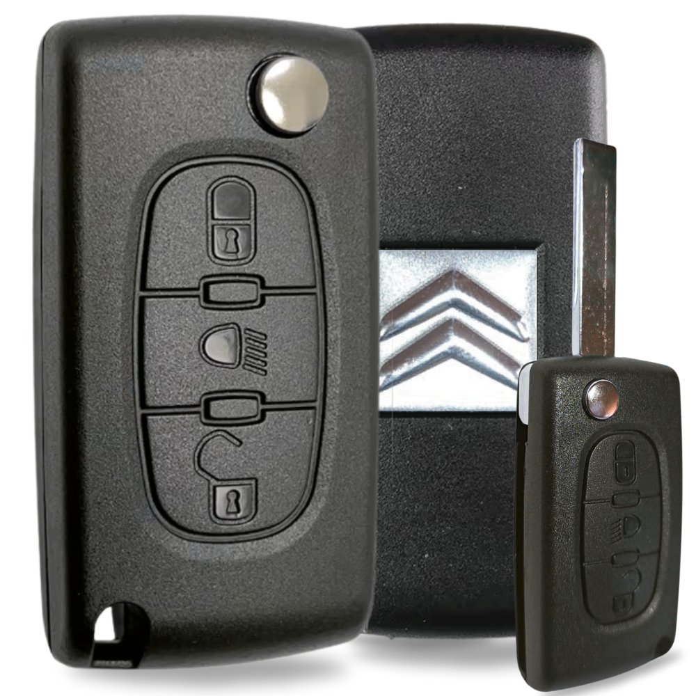 Carcaça Chave Canivete Citroen Farol C4 Pallas Picasso C3 Sem Suporte Para Bateria