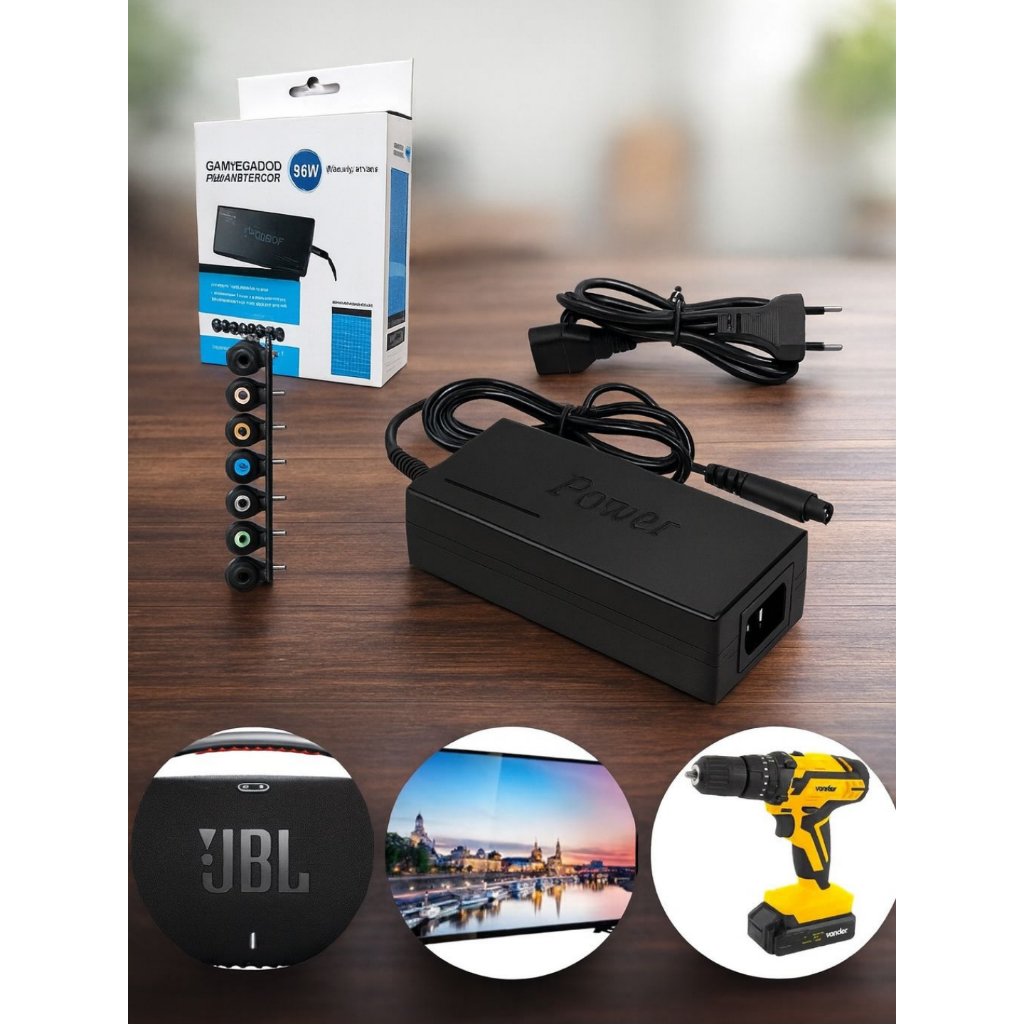 Fonte Universal 12V, 15V, 16V, 18V, 19V, 20V, 22V e 24V para TV Notebook Boombox Parafusadeira