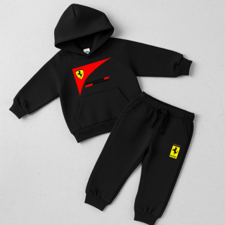 Kit Moletom + Calça Moletom Conjunto Scuderia Ferrari Divertido Inverno Infantil Juvenil