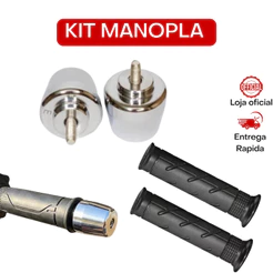 Kit Manopla Esportiva + Peso De Guidão 230g Cromado Universal PCX Titan Fan