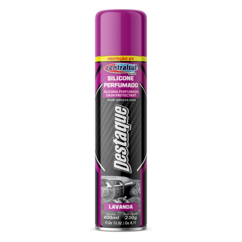 DESTAQUE SILICONE AEROSSOL LAVANDA CENTRALSUL 400ML — imagem 2 de 2