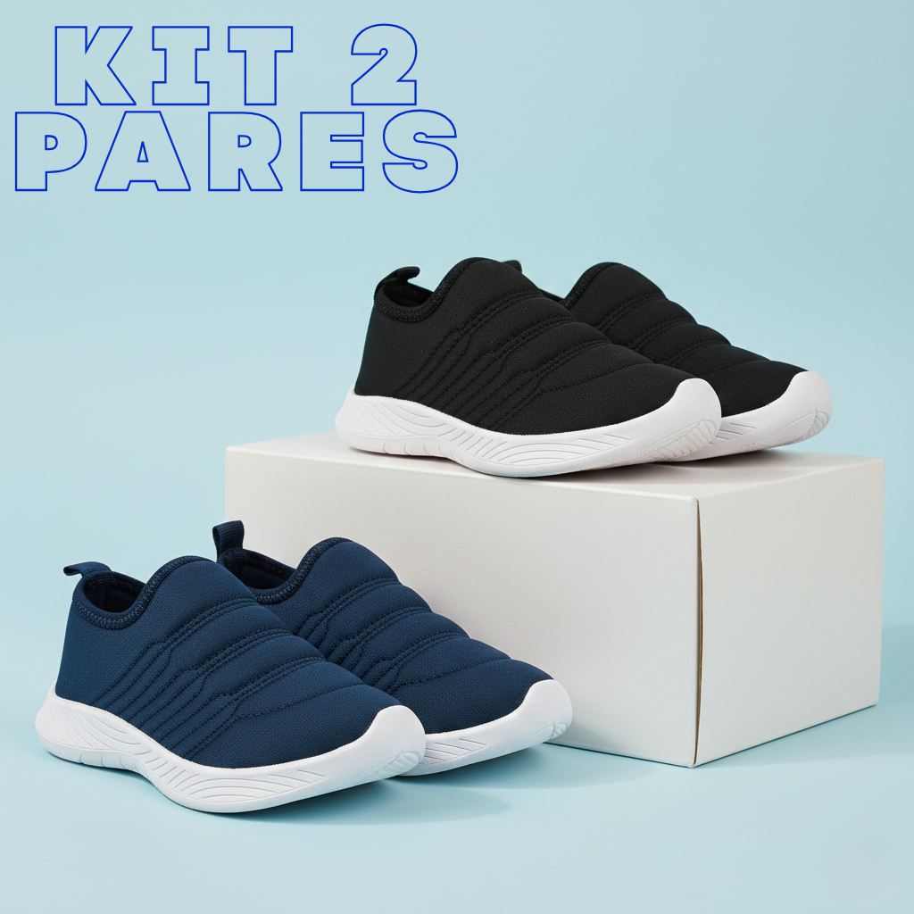 Kit 2 Tênis Infantil Menino Calce Fácil Macio e Confortável