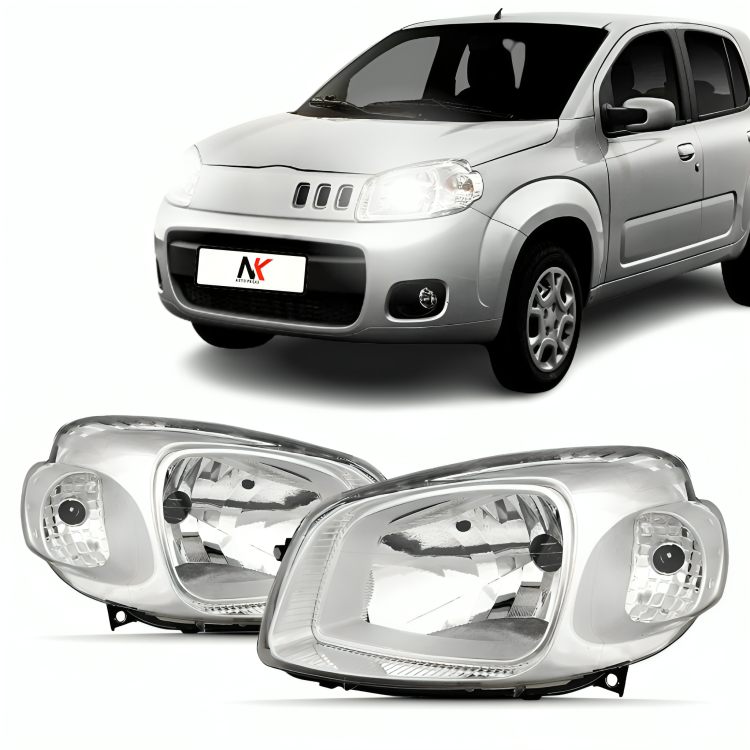 Par/Un Farol Fiat Uno Vivace 2010 2011 2012 2013 á 2016 Fiorino Cromado