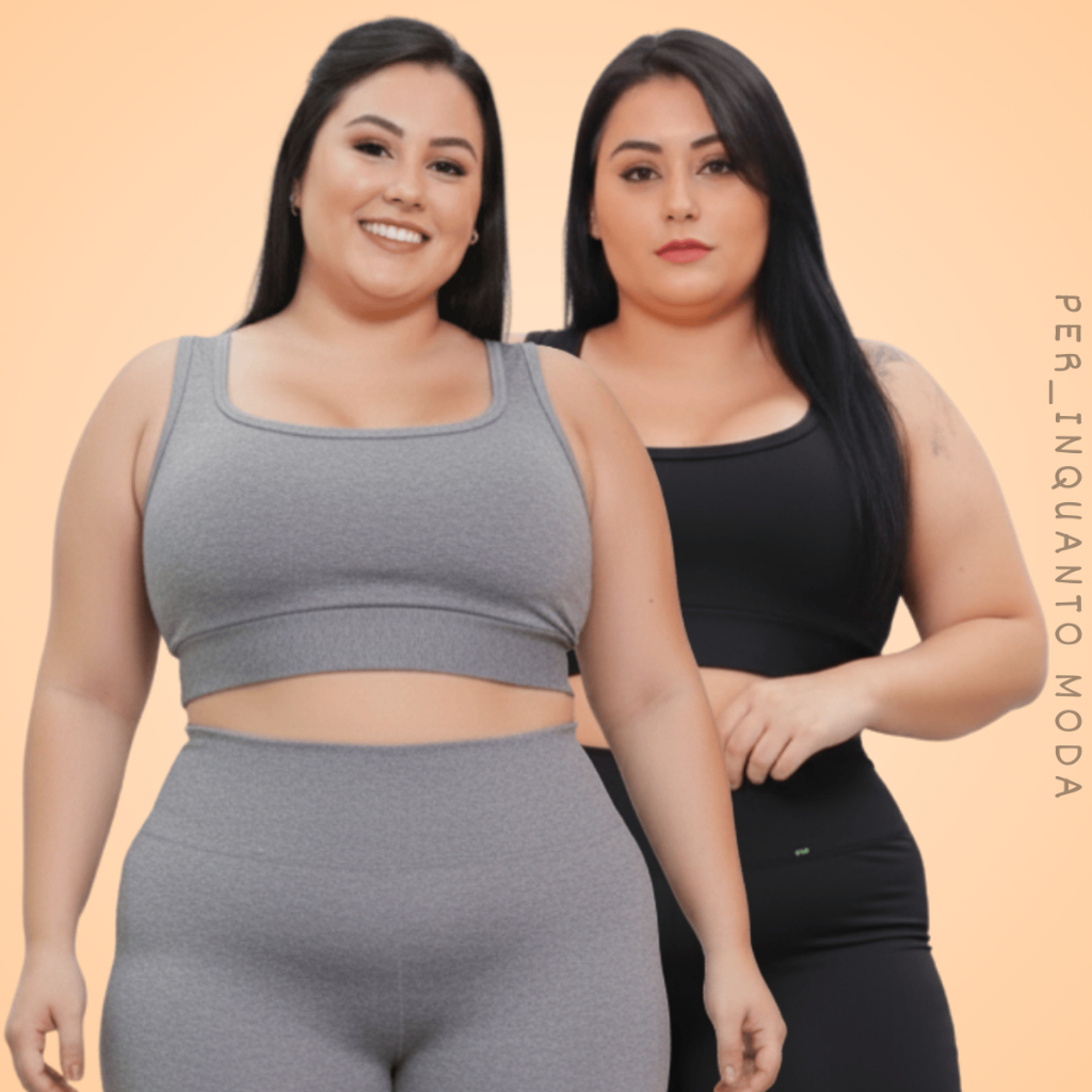 Kit 2 Top Plus Size Reforçado Academia Fitness Nadador Suplex Caminhada e Treino Roupa Feminina em Oferta na Shopee