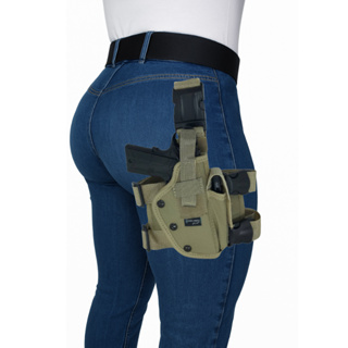 Coldre Robocop de Perna ou Cintura Militar – Tan, Tático Ajustável em Oferta na Shopee