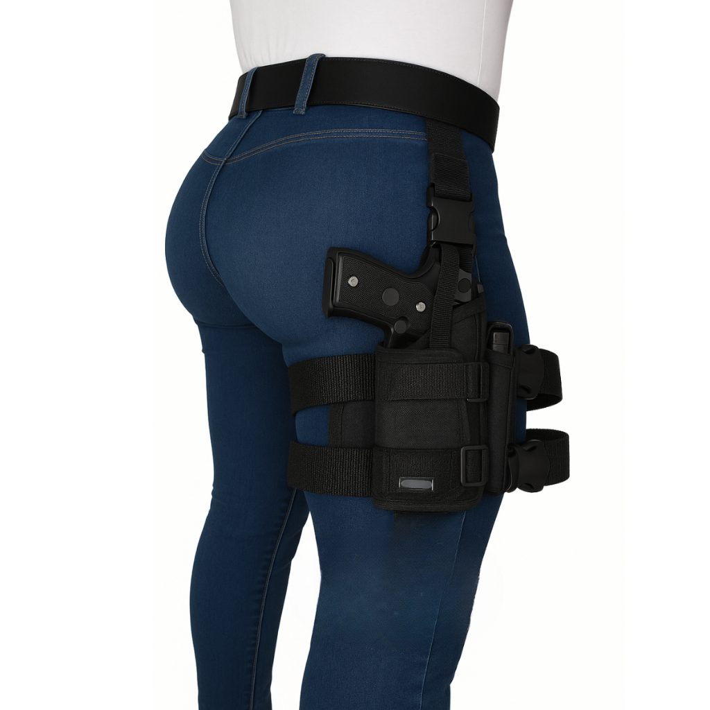 Coldre Destro (Lado Direito) Robocop Universal Preto com Porta Magazine – Modelo Tático Ajustável em Oferta na Shopee