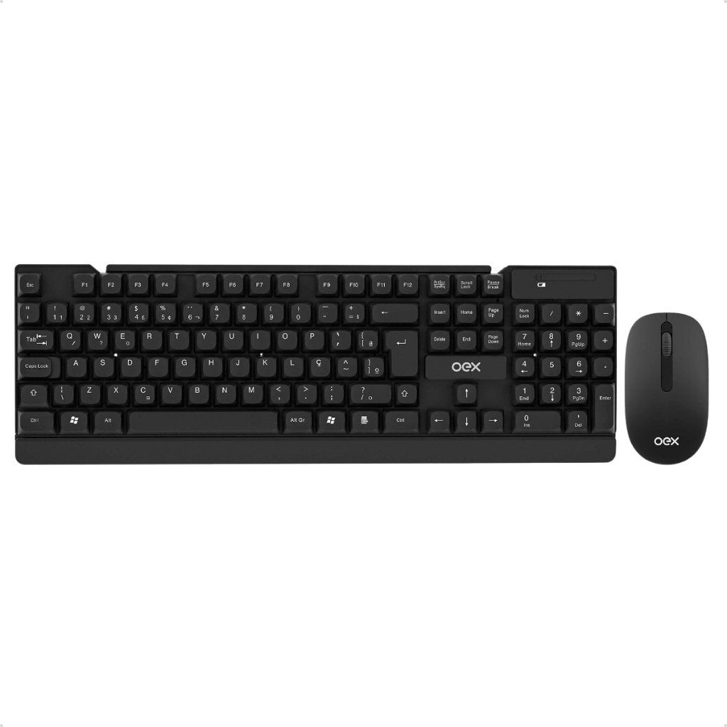 Kit Teclado Mouse Combo Flat Sem Fio TM406 Padrão ABNT2 Nano USB Wireless Ergonômico