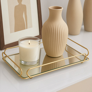 Bandeja Ana Decorativa Espelhada 20x30 Dourada em Oferta na Shopee