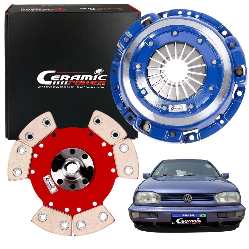 Kit Embreagem Cerâmica 1200lbs Golf Alemão 2.0 8v 94 95 96 97 98 Ceramic Power