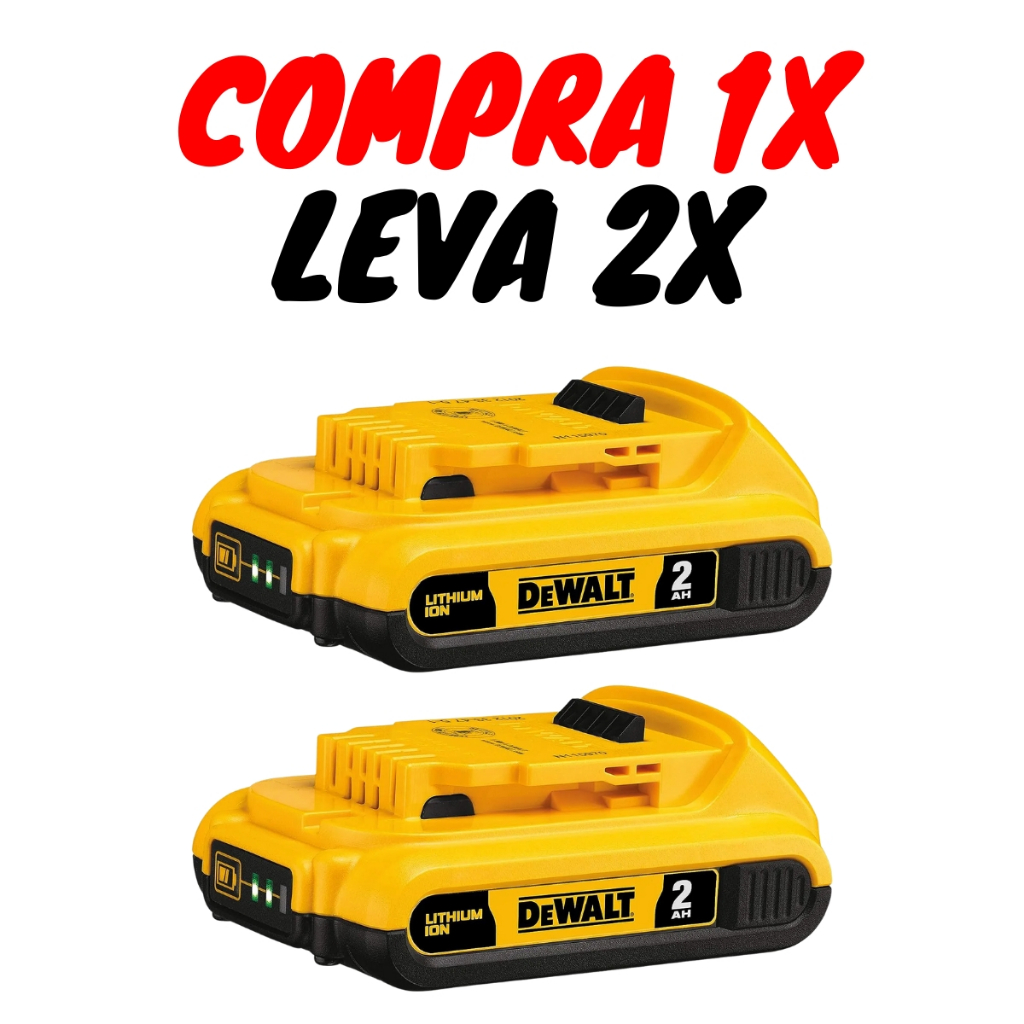 2x Bateria 20v 2ah Com Led (dcb203-b3) Original Dewalt