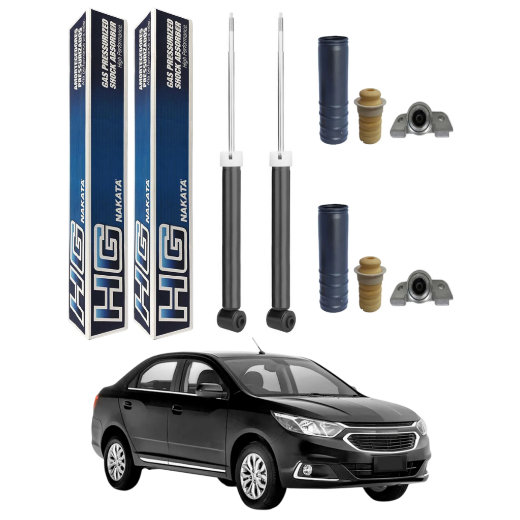 PAR AMORTECEDOR TRASEIRO COBALT 2012 A 2019 NAKATA + KIT