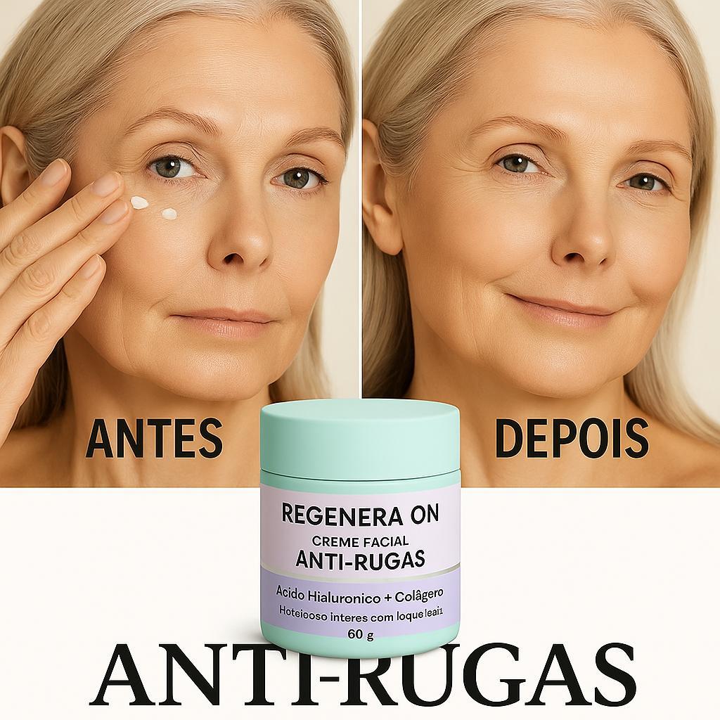 Creme Anti Rugas Colágeno e Ácido Hialurônico Regenera On Reduz Linhas de Expressão e Ressecamento em Oferta na Shopee