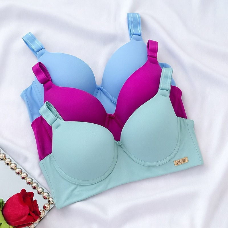 Kit 3 Sutiã Luxo Reforçado Com Bojo Feminino Alça Larga Sutian Duplo Soutien Slim Levanta Seios em Oferta na Shopee