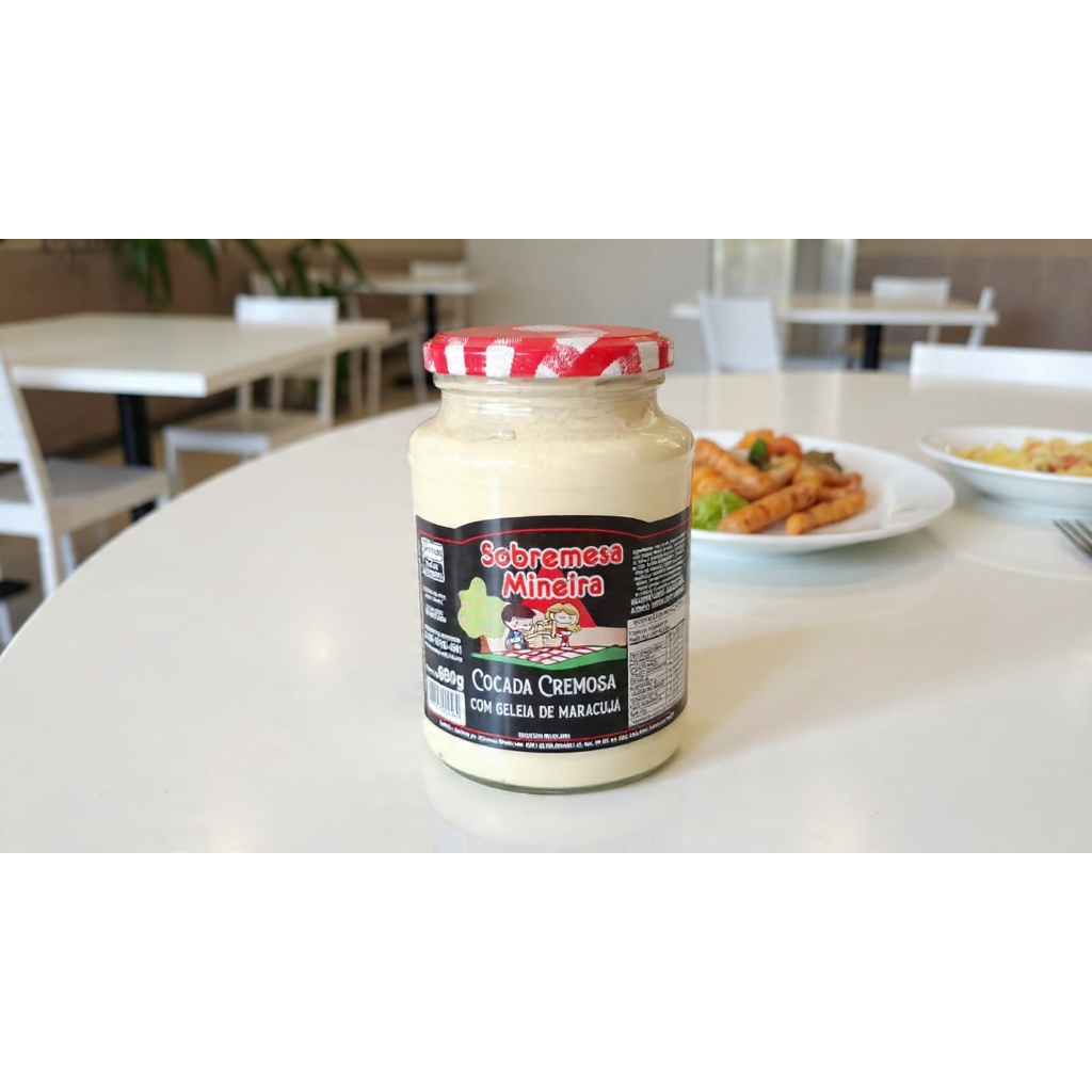cocada cremosa com geleia de maracuja pote de vidro 680g