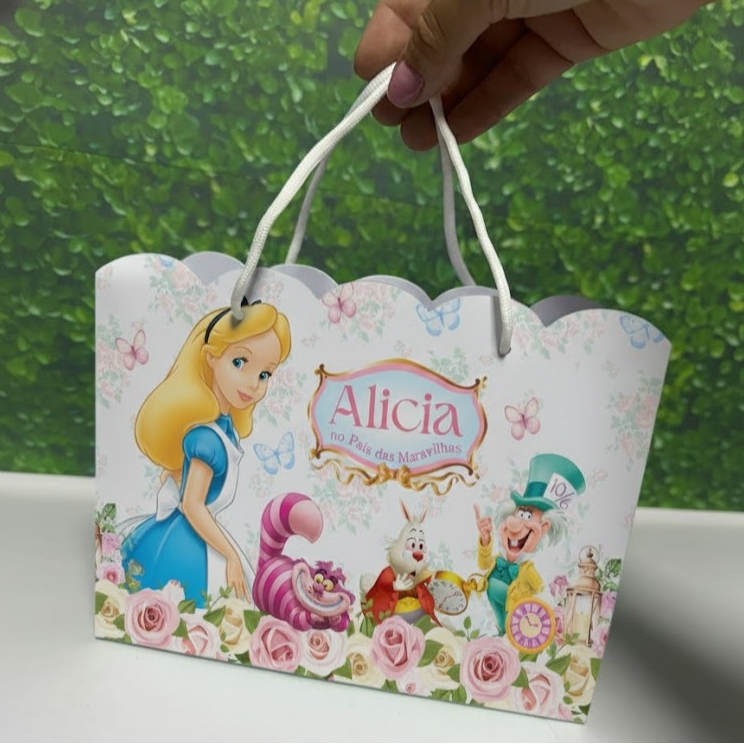 Sacolinha personalizada Alice no Pais das Maravilhas