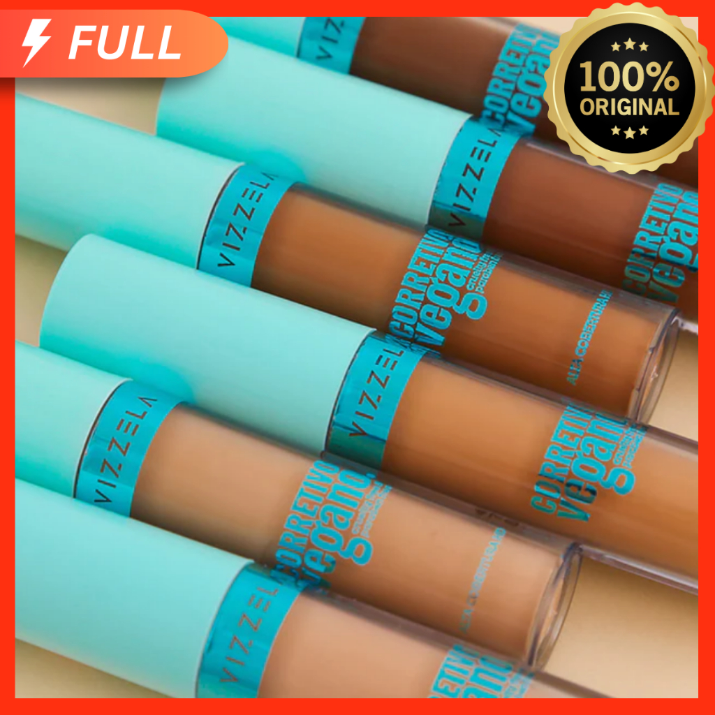 Corretivo Líquido Vizzela Vegano 7g Efeito Matte Alta Cobertura Camuflagem 12 cores Pincel...