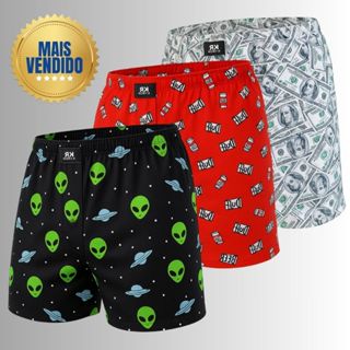 Kit 3 Cuecas Samba Canção Masculina – Tecido Geladinho, Conforto Máximo, Estampas Sortidas em Oferta na Shopee