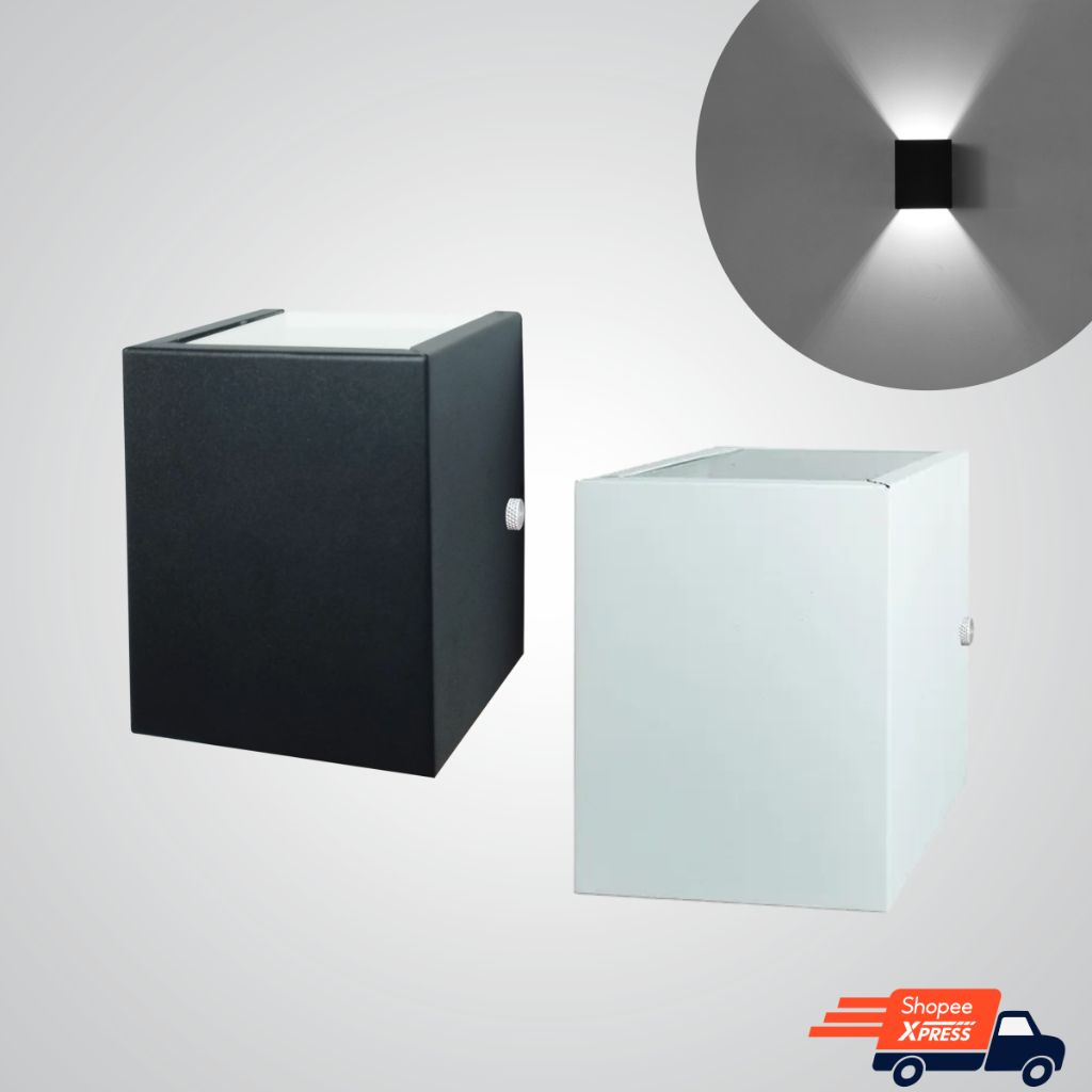 Luminária Arandela de Parede Externa Interna Utron Cube Para Lâmpadas Halopin G9 Branca ou Preta