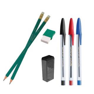 Kit Escolar- Lapis HB - Borracha Apontador Caneta Esferográfica Escritório Papelaria- Volta as aulas em Oferta na Shopee
