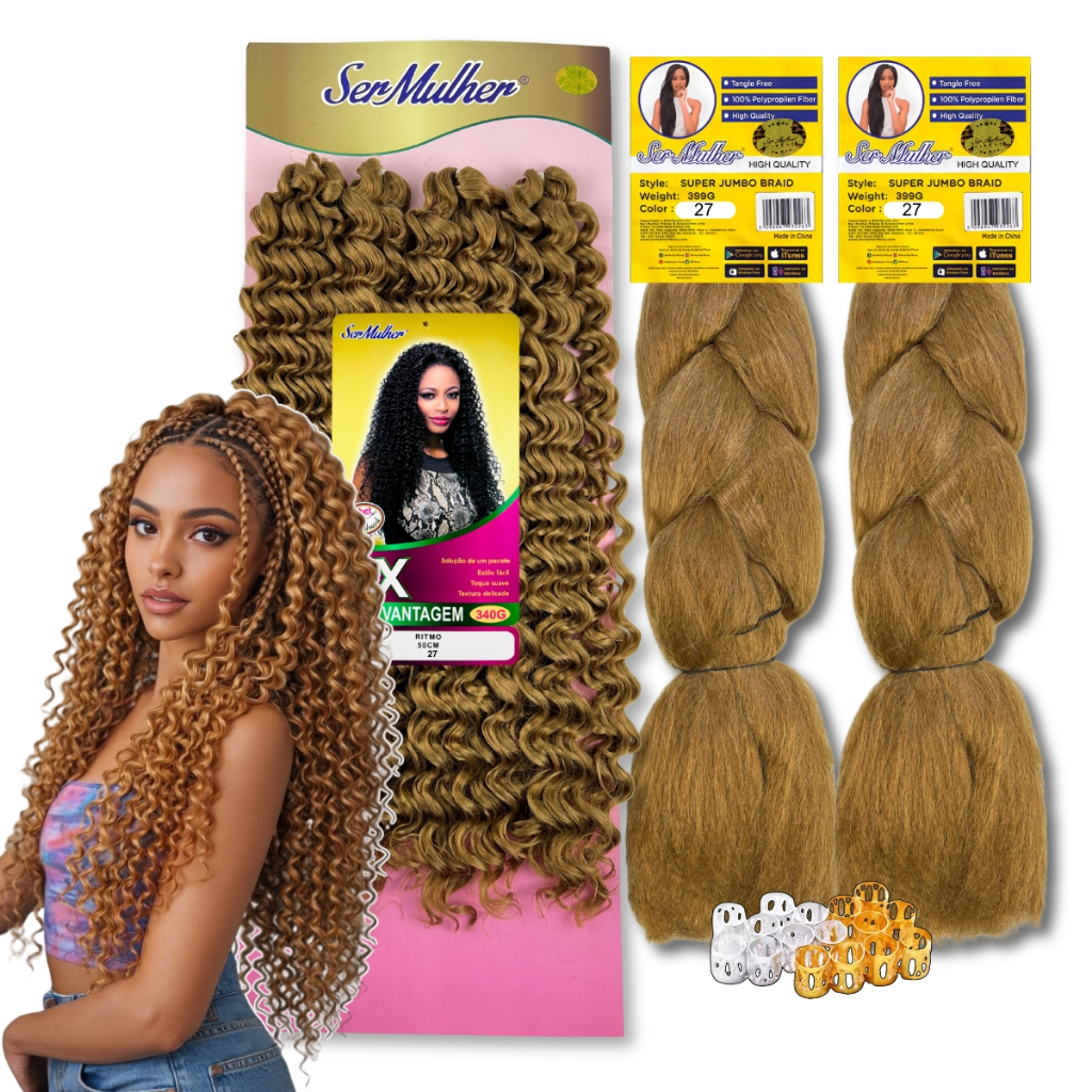 Kit Gypsy 2 Jumbos + Cabelo Cacheado Orgânico Crochet Ritmo Ser Mulher