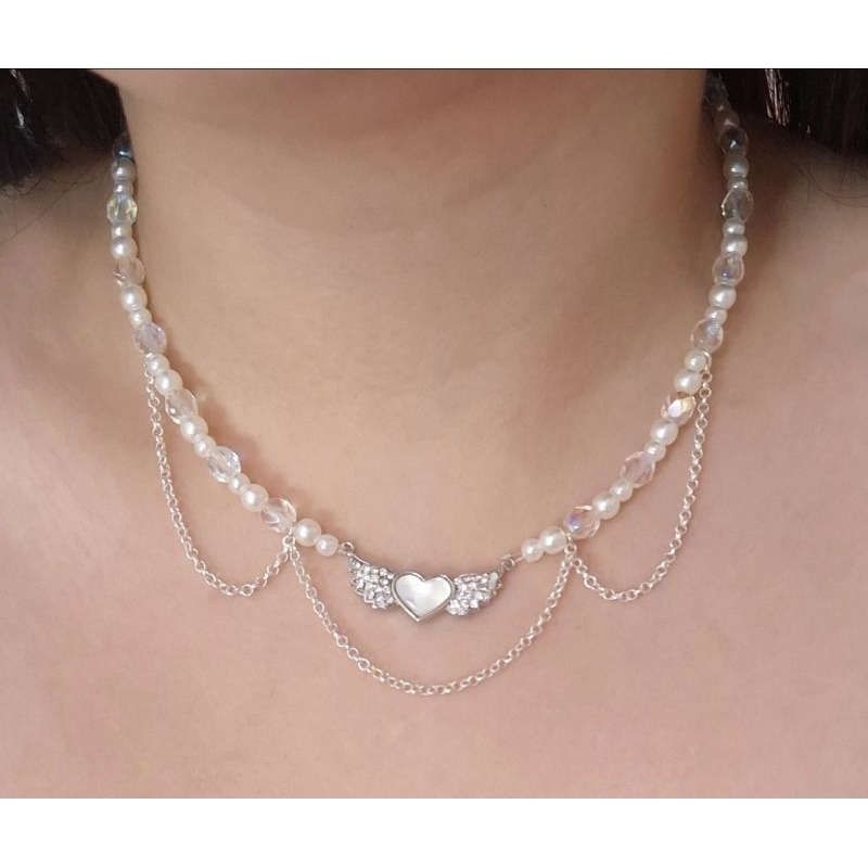 Colar de pérola Colar de Miçangas Colar Delicado Choker gótica