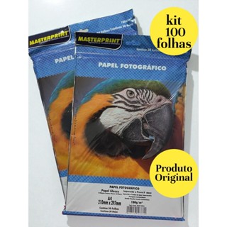 Papel Fotográfico 180g A4 Glossy Brilhante à Prova D'água MASTERPRINT 100 folhas em Oferta na Shopee