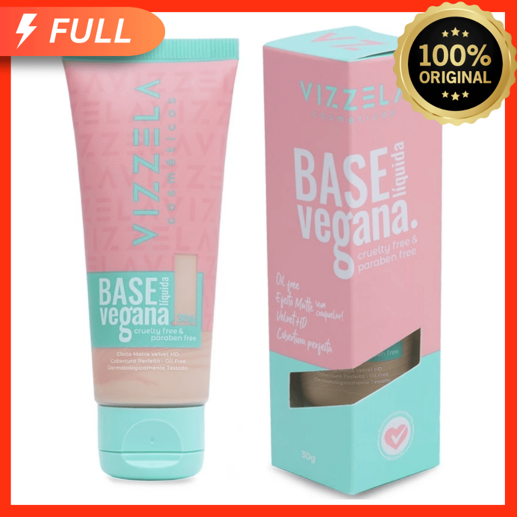 Base Líquida Matte Velvet HD Perfeita 30g Vegana - Vizzela em Oferta na Shopee