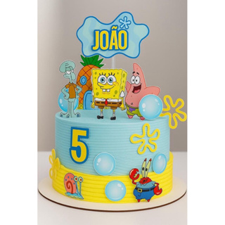 topper topo do bolo Bob esponja em Oferta na Shopee