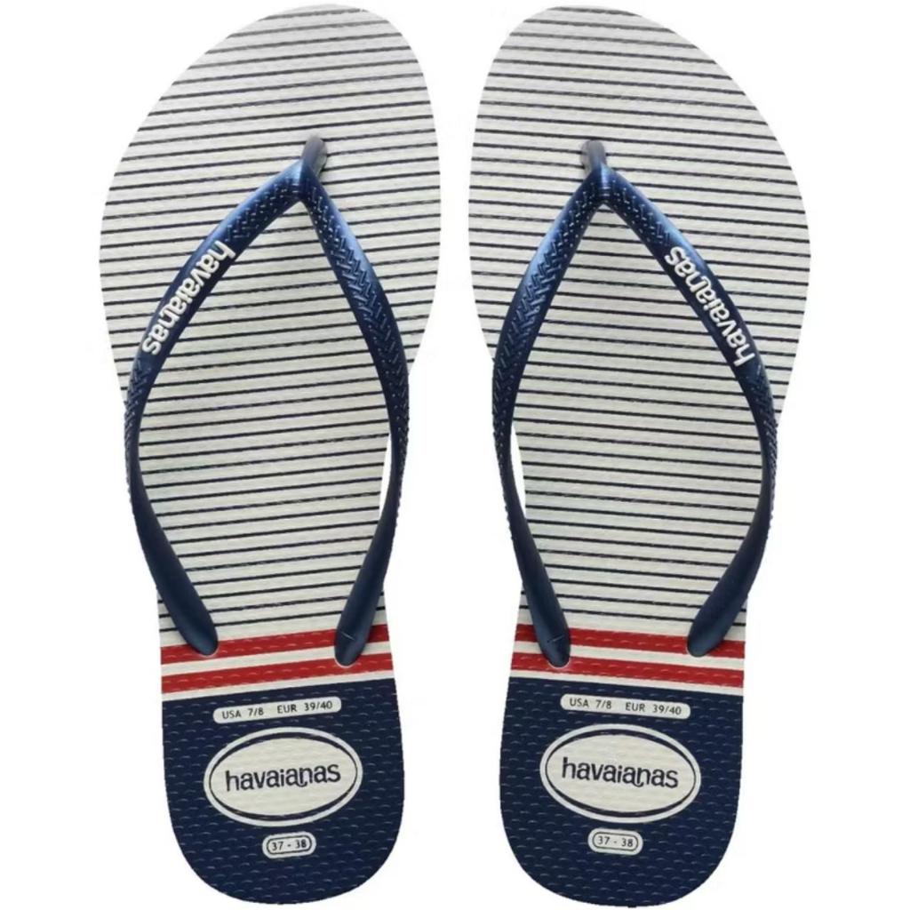 Chinelo Sandália Havainas Original Slim Feminino De Dedo Nautical Listrada Tiras Finas Moda Praia