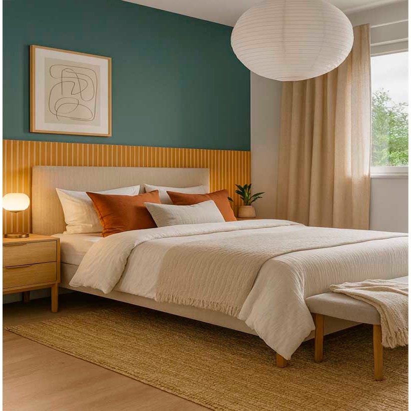 Painel Cabeceira de Cama Ripada Luxo Premium (todos tamanho) MDF Freijó Autocolante Quarto em Oferta na Shopee