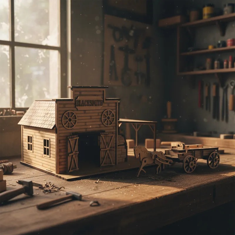 Quebra-cabeça 3d Casa Ferreiro Velho Oeste Mdf Cortado Laser