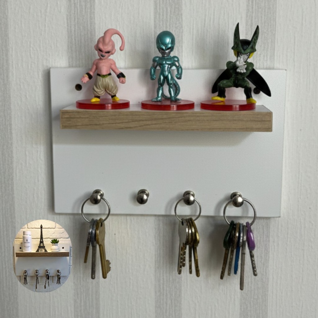 Porta Chaves para Parede – MDF 15mm | Branco TX, Cinza Itália e + Modelo ,Torre Eiffel em Oferta na Shopee