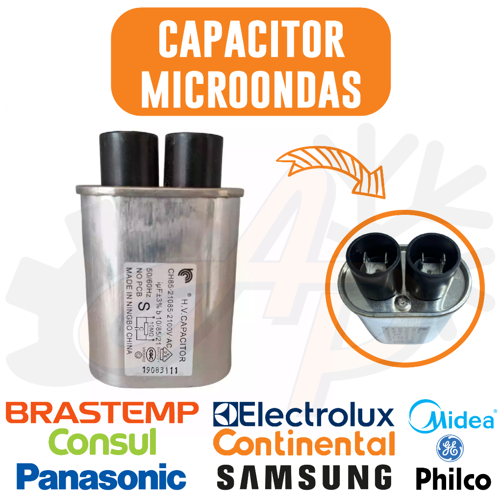Capacitor Para Microondas 0,85uf 2100v Terminal Fino padrão em Oferta na Shopee