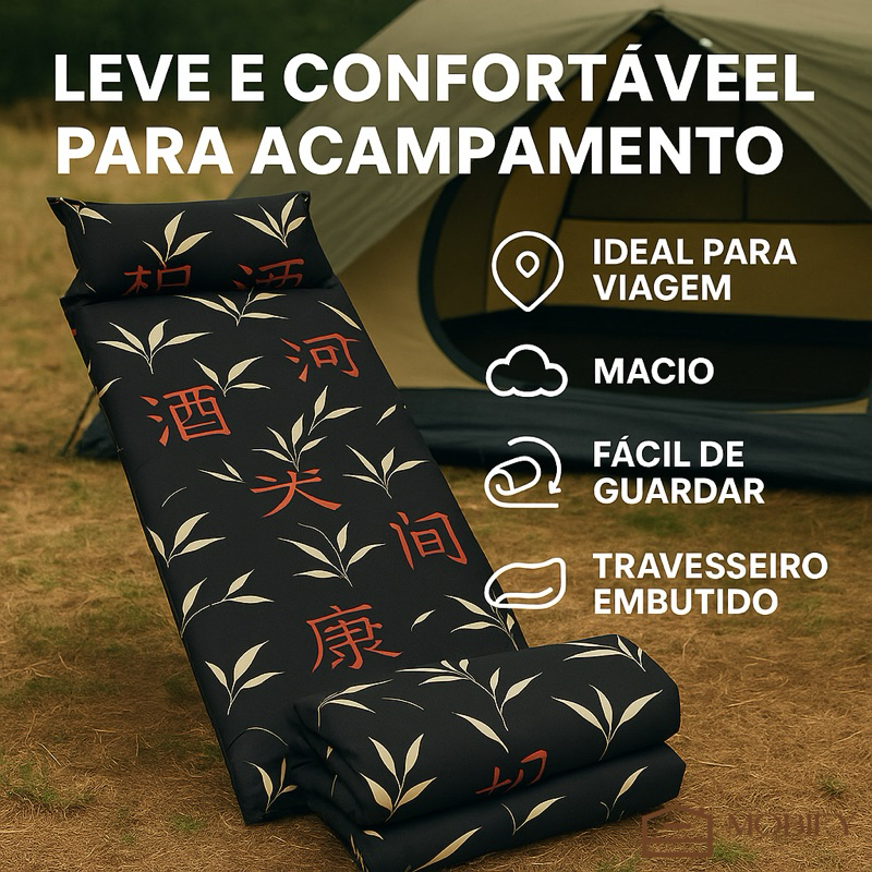 Colchão Colchonete Solteiro Visita dobrável Acampamento com Travesseiro embutido 180x50cm em Oferta na Shopee