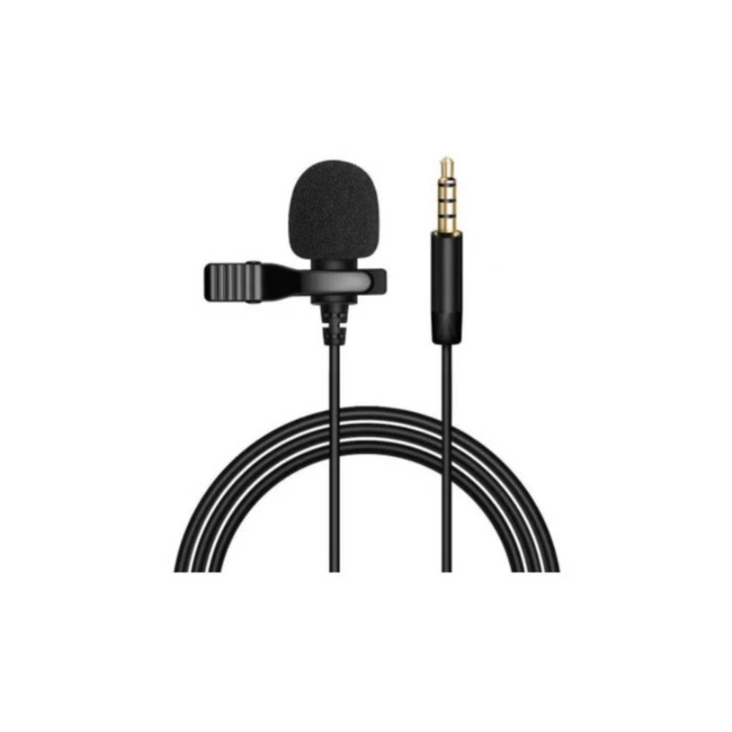 Microfone de Lapela para gravações Profissional celular Plug P3 stereo com clipe Metal