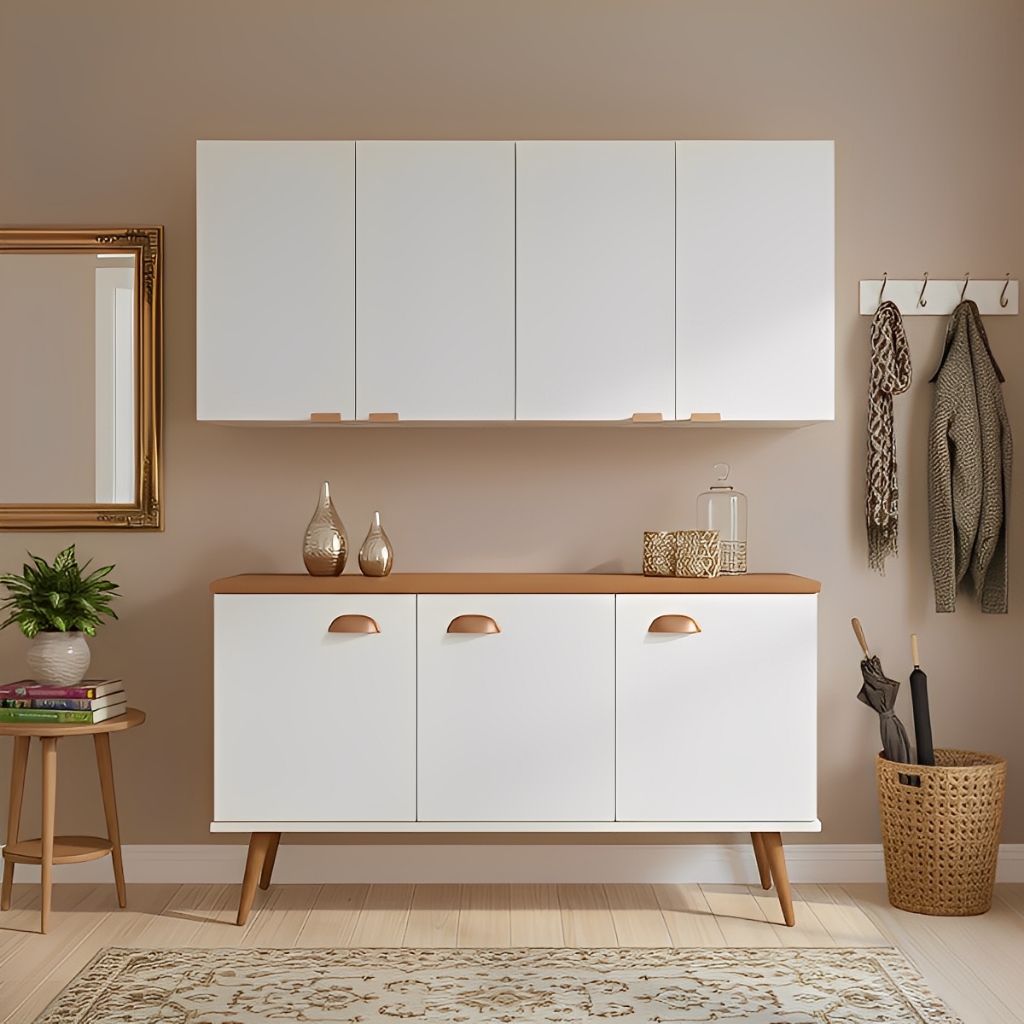 Kit Cozinha Planejada Balcão Industrial + Armário Aéreo com Alta Capacidade