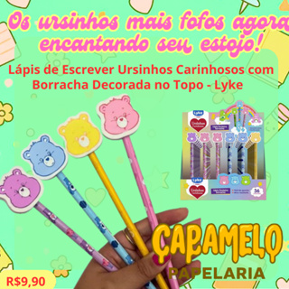 Lápis de Escrever Ursinhos Carinhosos com Borracha Decorada no Topo - Lyke em Oferta na Shopee