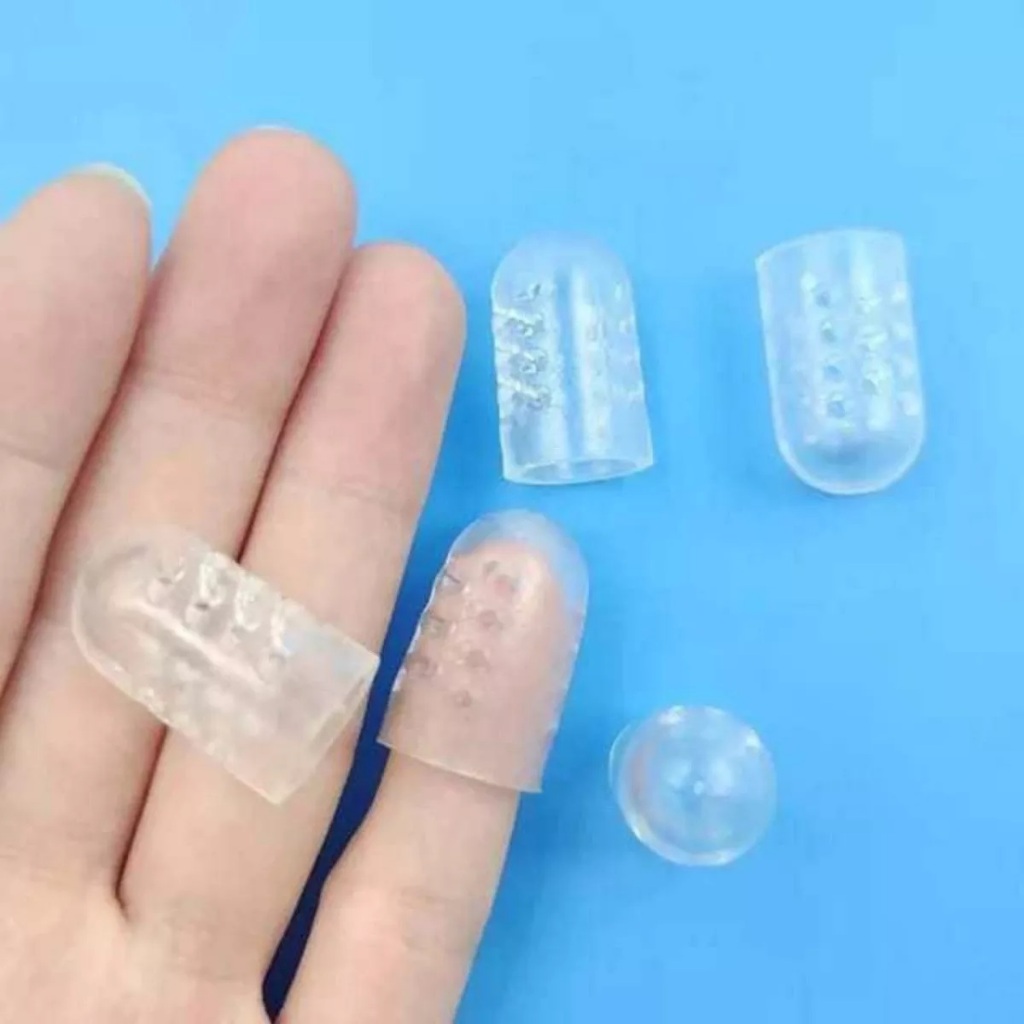Kit Protetor Dedo Silicone Respirável Flexível Tranparente Tamanho Único