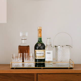 Bandeja Decorativa Espelhada Helo 30x40cm Cor Dourada em Oferta na Shopee