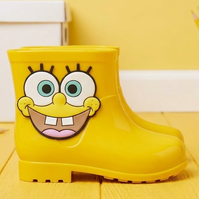 Galocha Infantil Menino Bota de Chuva Criança Leve Confortável Impermeável