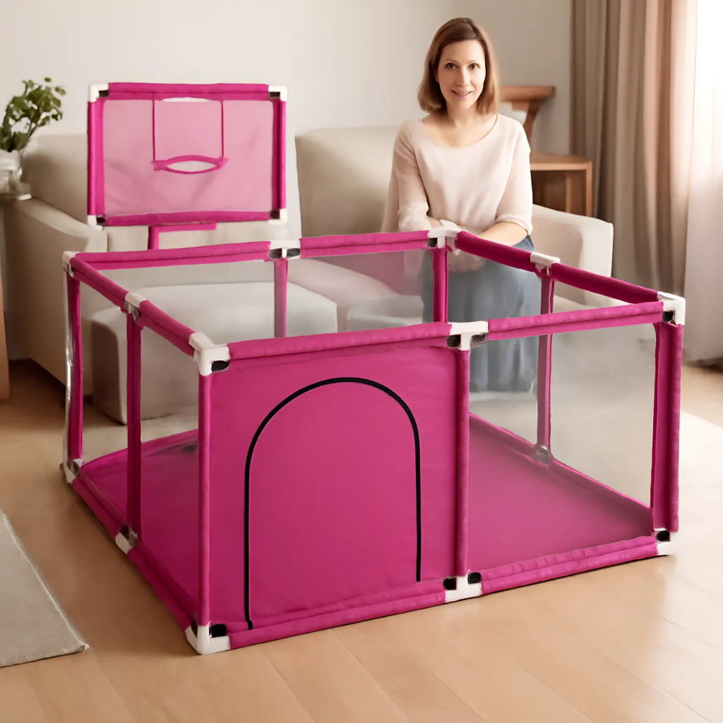 Cercadinho para criança e bebe chiqueirinho infantil com cesta Basquete menino menina. em Oferta na Shopee