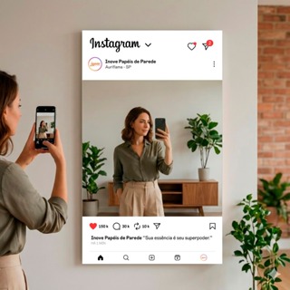 Espelho Decorativo Instagramável Personalizado 80x50 cm em Oferta na Shopee