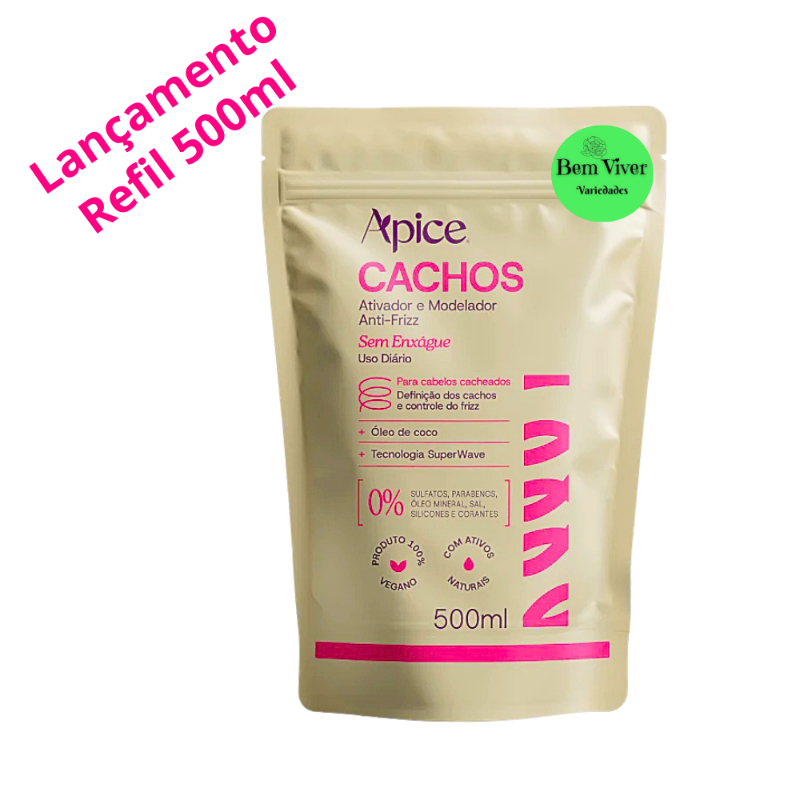 Ativador e Modelador de Cachos Apice Anti-Frizz Nova Fragrancia Refil 500ml