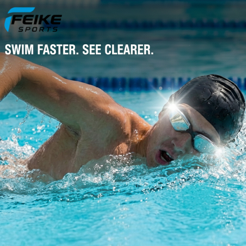 Óculos Natação Feike  Original Anti Embaçamento UV + Protetor Ouvido Embutido Ref: FK700D em Oferta na Shopee