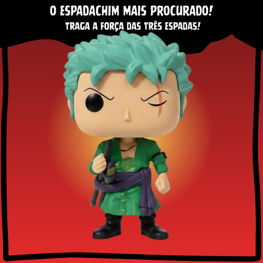 Miniatura Figure ONE PIECE Roronoa ZORO Colecionável - Estilo Chibi Premium Presente Geek Anime Amigo Secreto