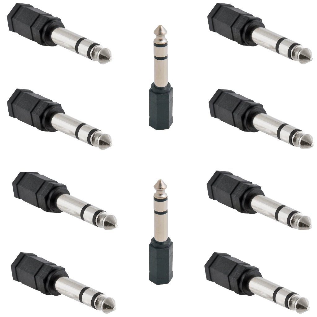10 Un Plug  Plug Adaptador P2 Femea X P10 Macho Stereo